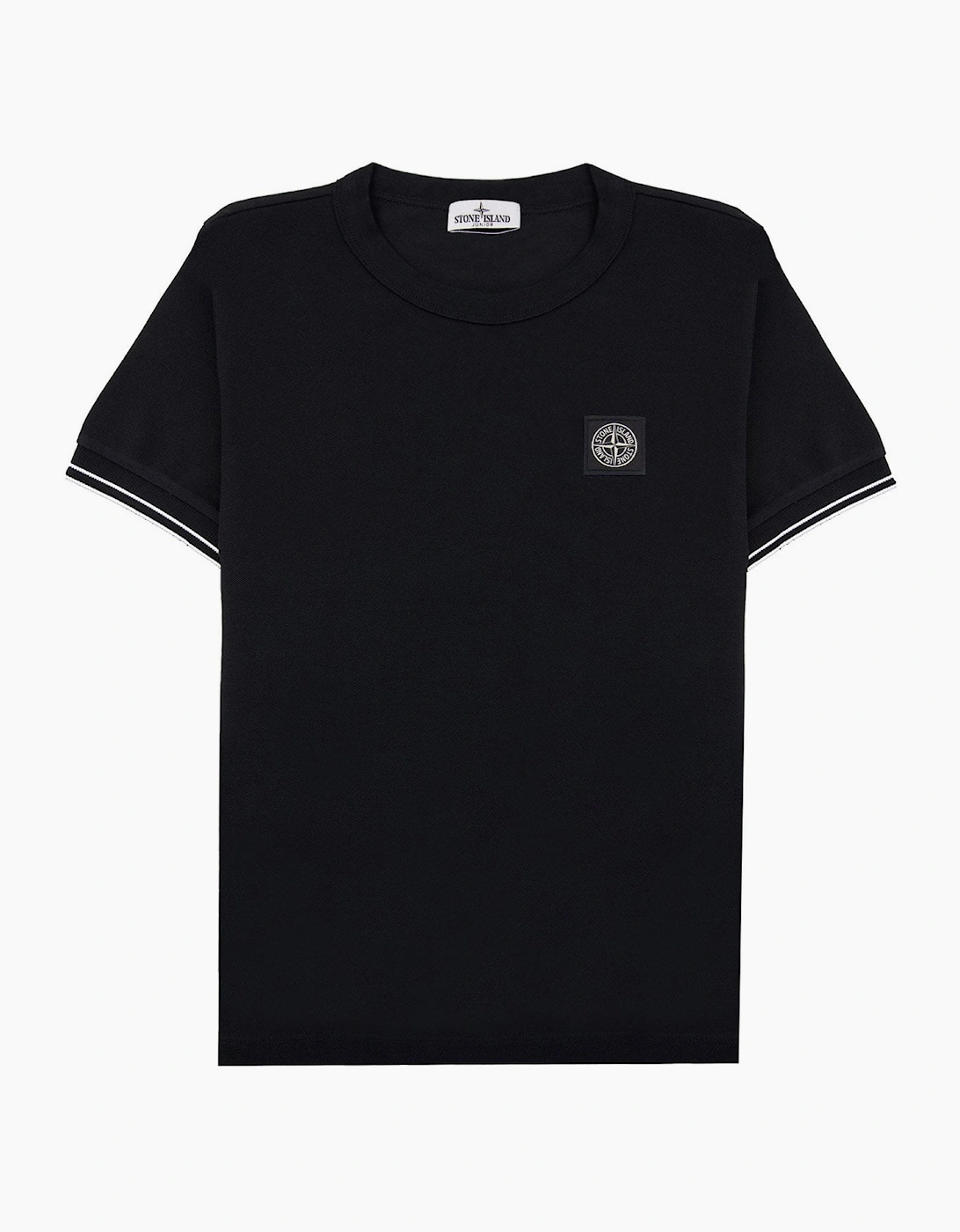 Stone Island Junior 2100001 Light Cotton Compass Patch T Shirt Black V0029