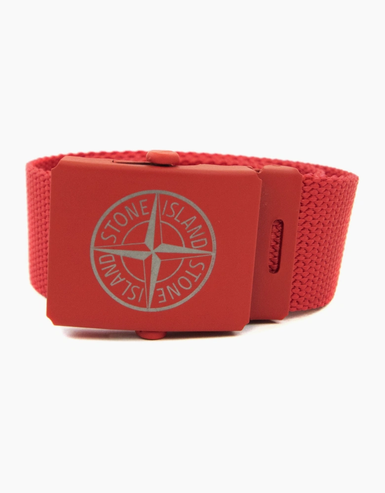 Stone Island Junior 90467 Logo Belt Red V0010