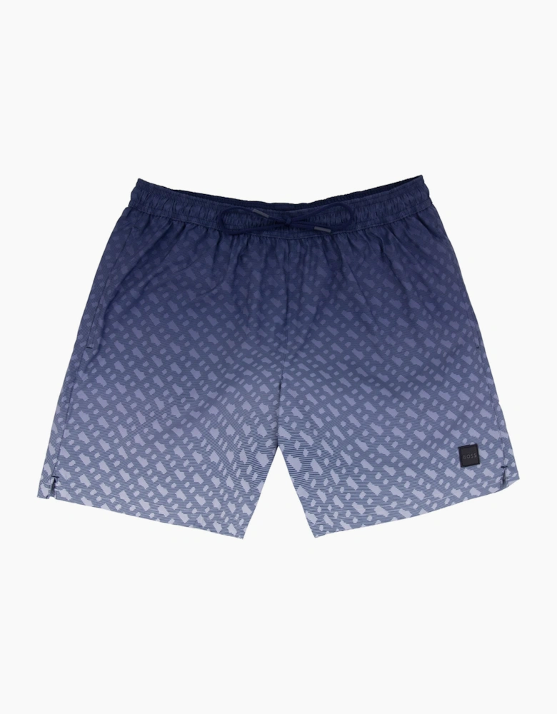 Hugo Boss Degrade Monogram Print Badge Swim Shorts Blue 413