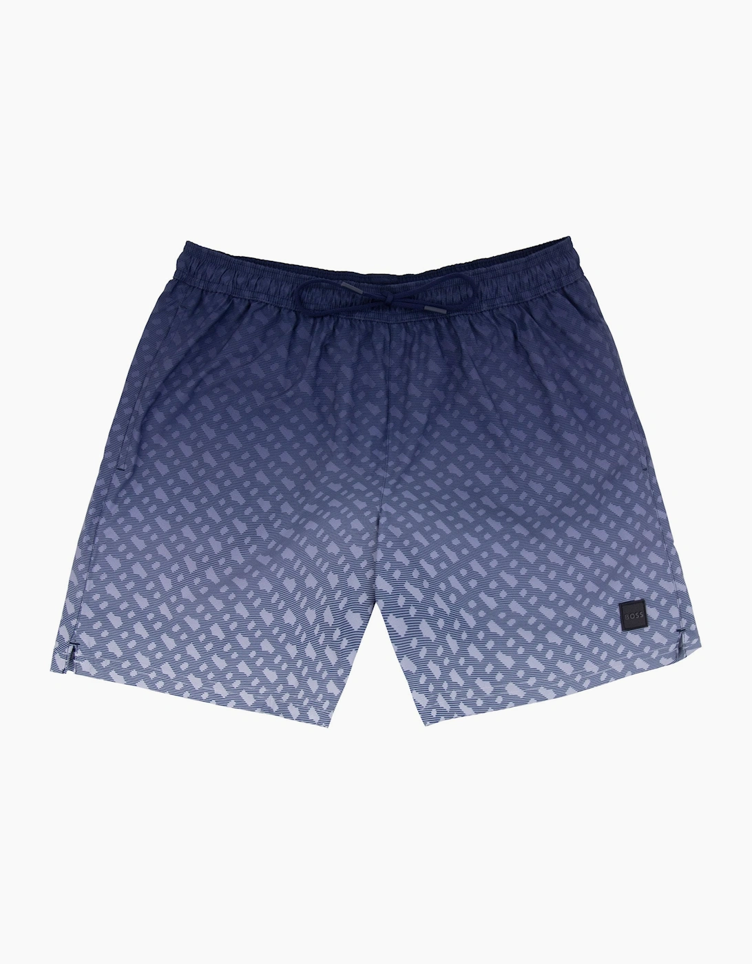 Hugo Boss Degrade Monogram Print Badge Swim Shorts Blue 413