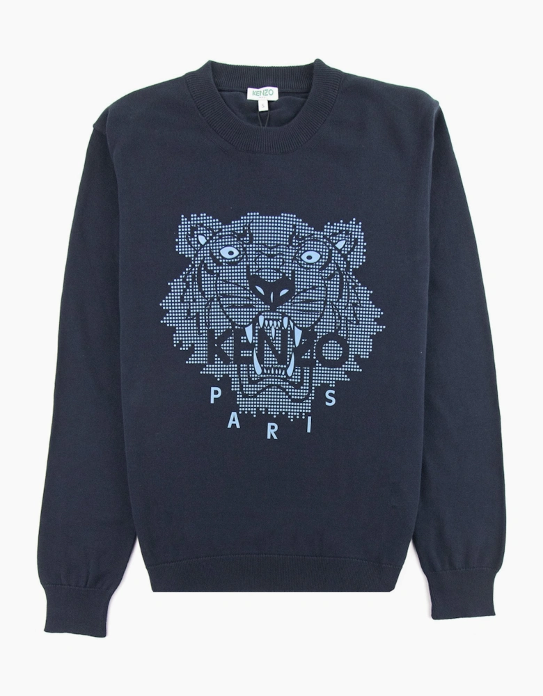 Kenzo Dot Tiger Knitwear Sweatshirt Navy