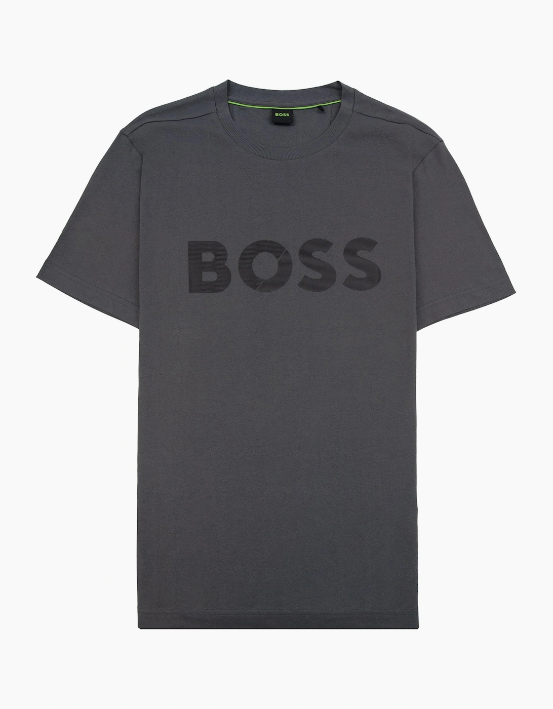 Boss Men's Hugo Boss Tape Logo Tee T Shirt Grey 027 - Black