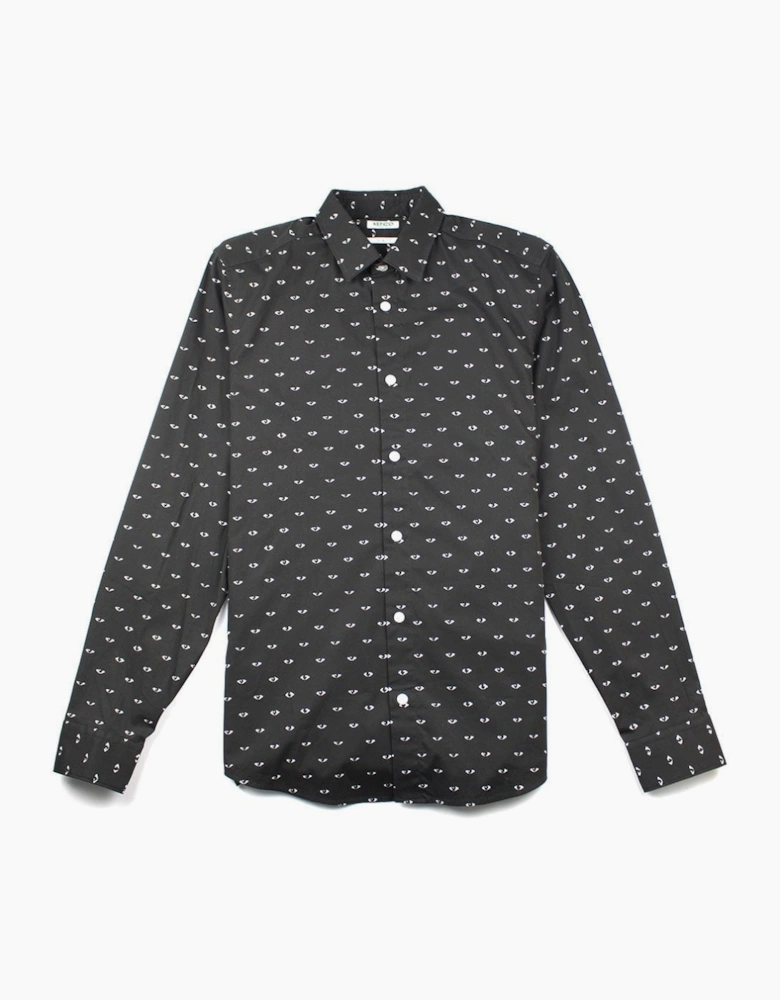 Kenzo Eye Print Long Sleeve Shirt Black