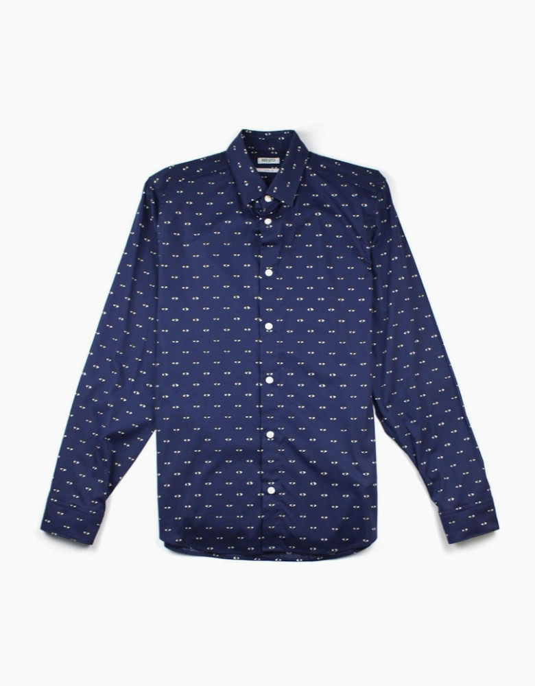 Kenzo Eye Print Long Sleeve Shirt Navy
