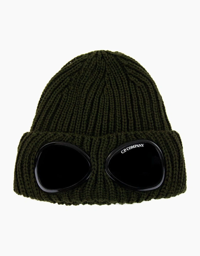 Cp Company Undersixteen Kids Merino Wool Goggle Beanie Khaki 683