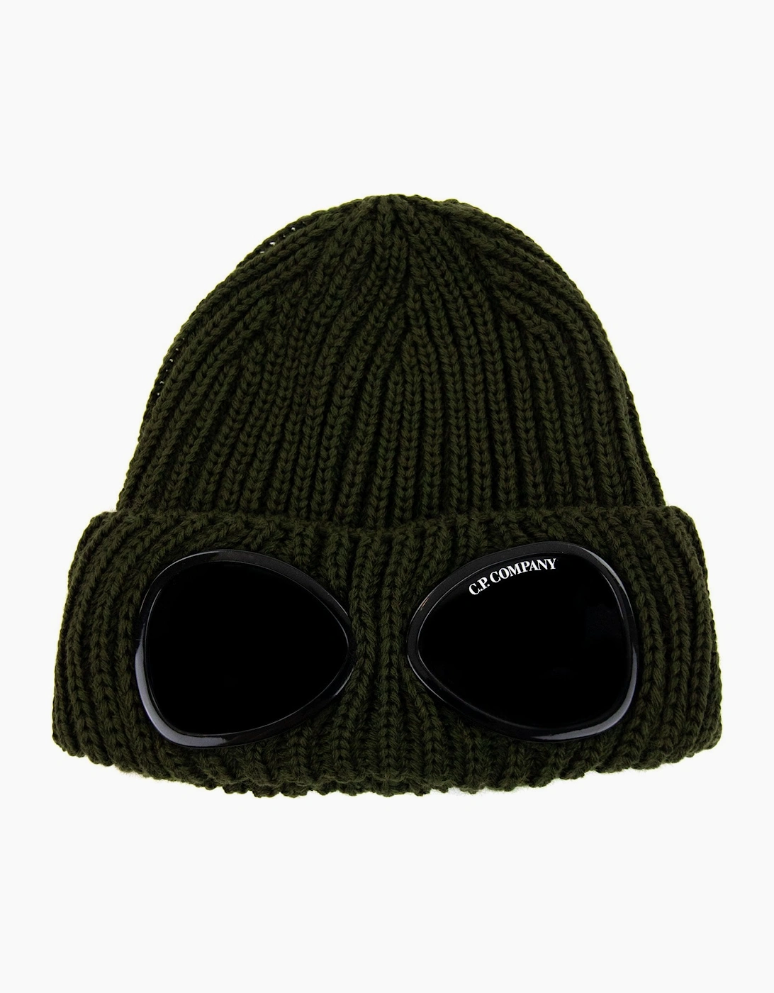 Cp Company Undersixteen Kids Merino Wool Goggle Beanie Khaki 683