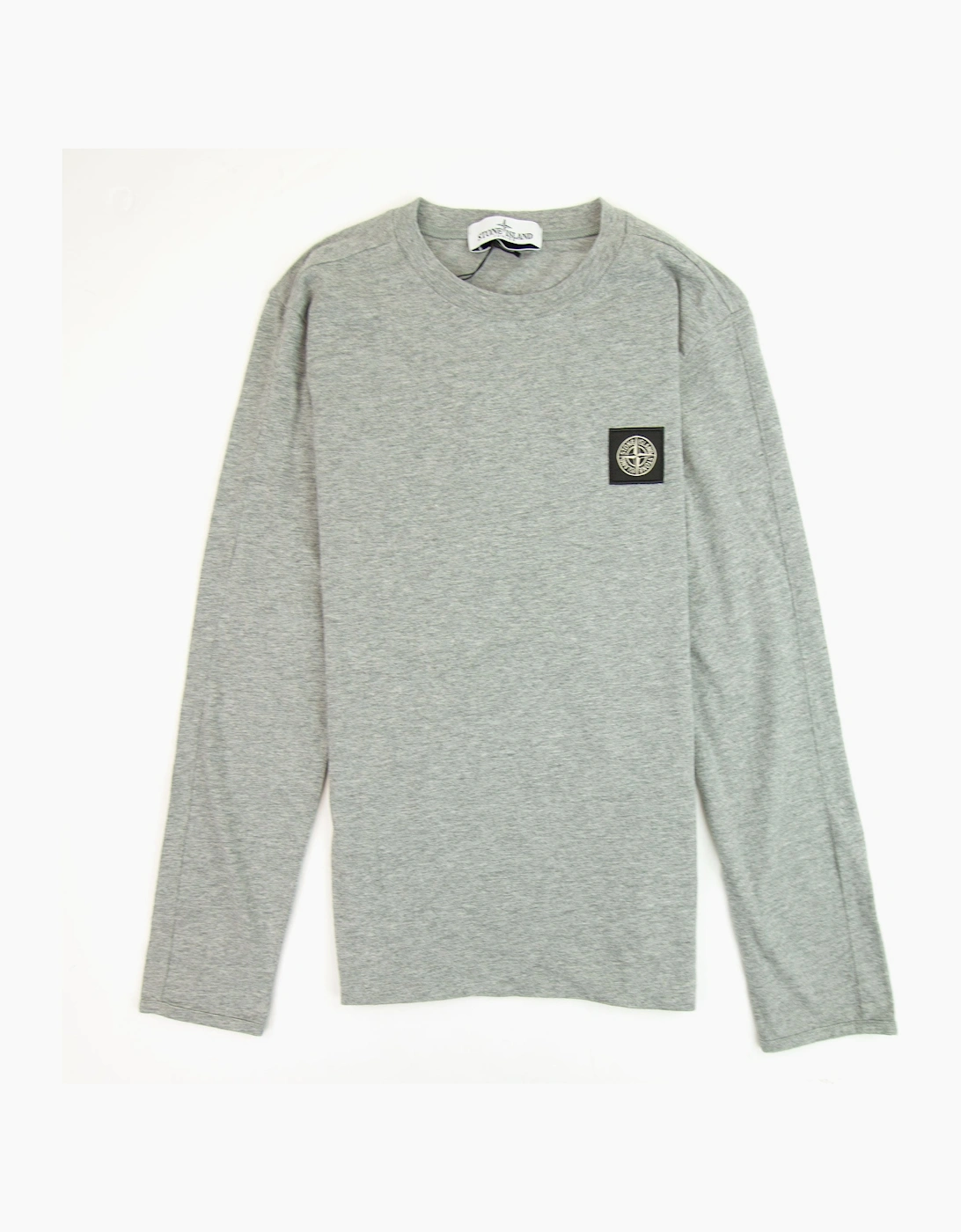 Stone Island Junior Chest Logo Long Sleeve T-Shirt Light Grey V1064