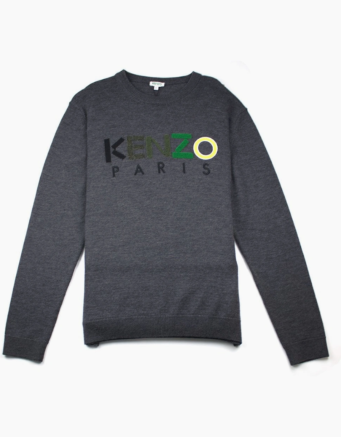 Kenzo Felt Logo Knitted Jumper Grey, 3 of 2