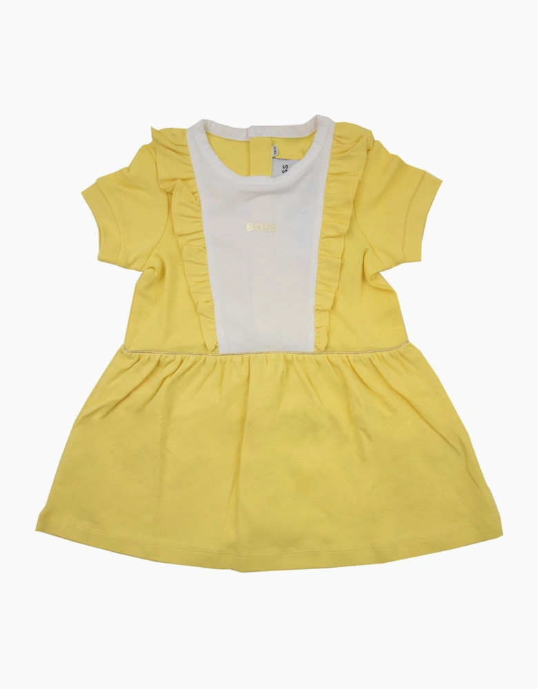 Hugo Boss Kids Baby Girl Frill Dress Yellow 528