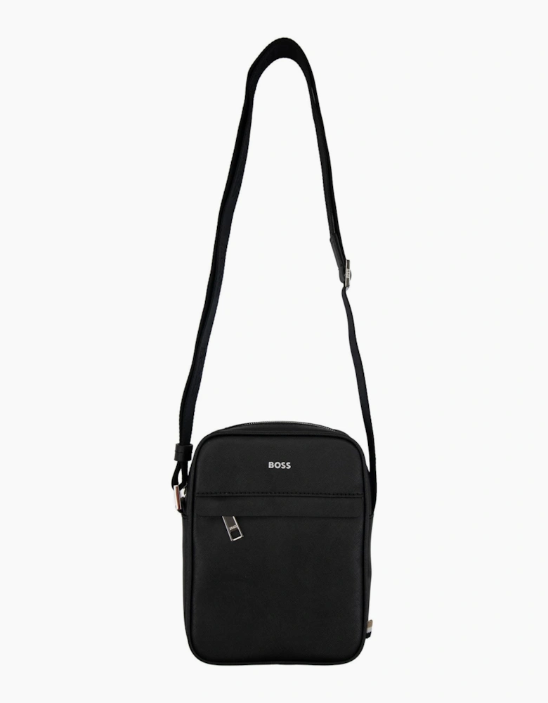 Hugo Boss Zair Ns Zip Logo Detail Reporter Bag Black 001