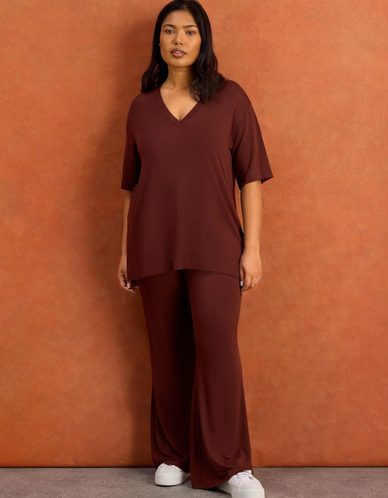 Brown Supersoft Wide Leg Trouser