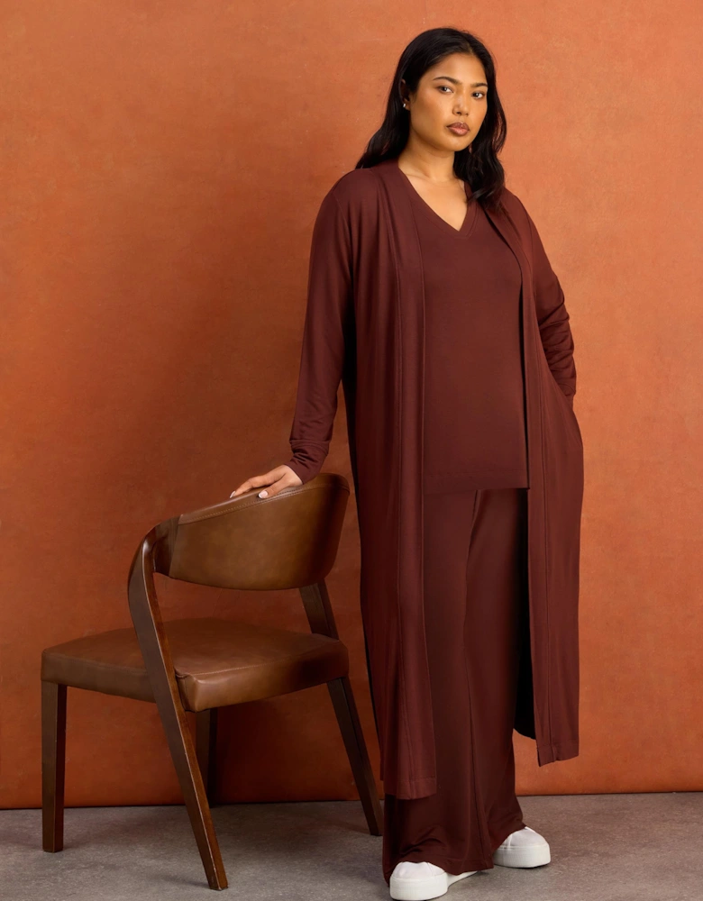 Brown Supersoft Wide Leg Trouser