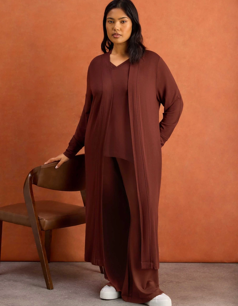Brown Super Soft Longline Cardigan