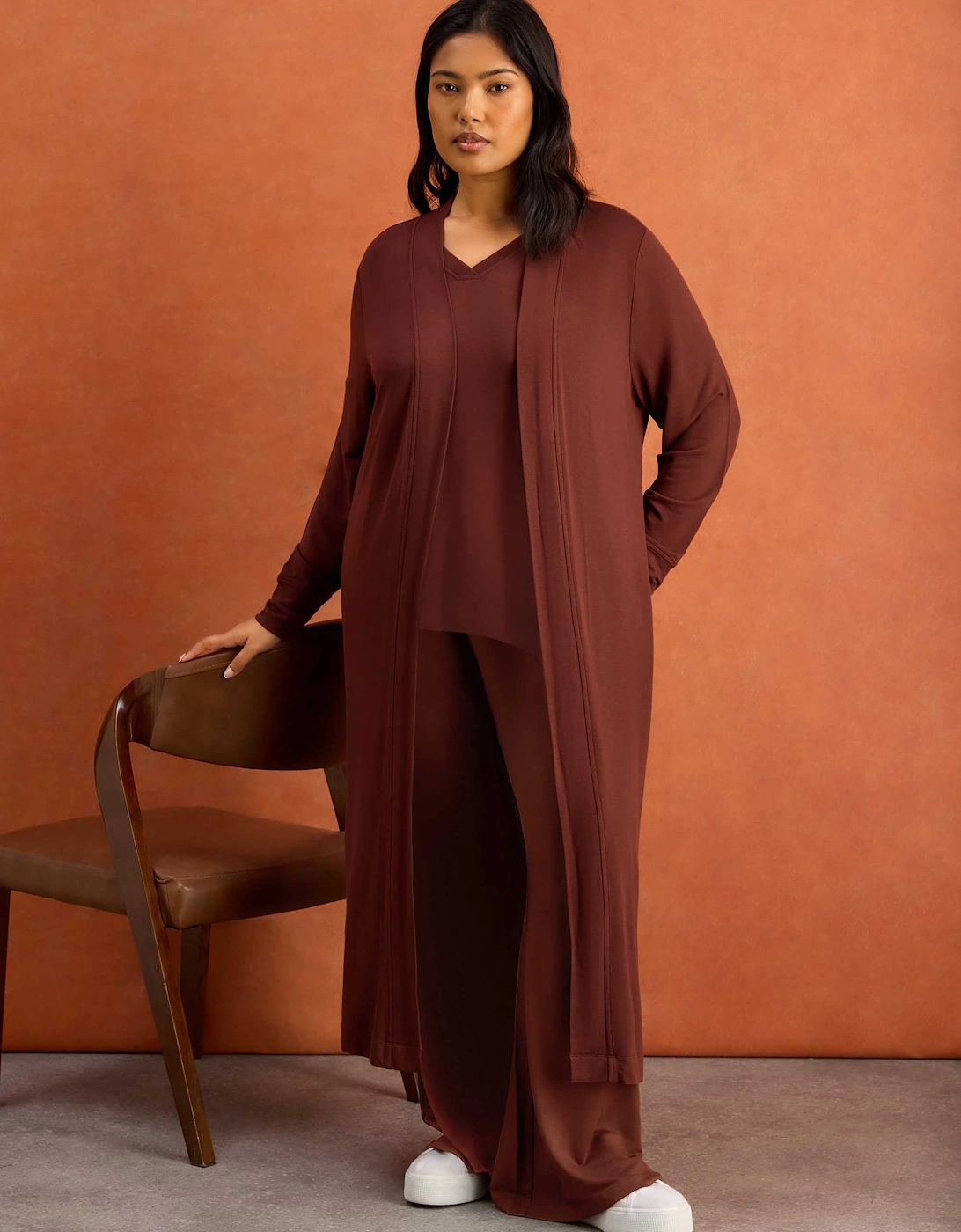 Brown Super Soft Longline Cardigan