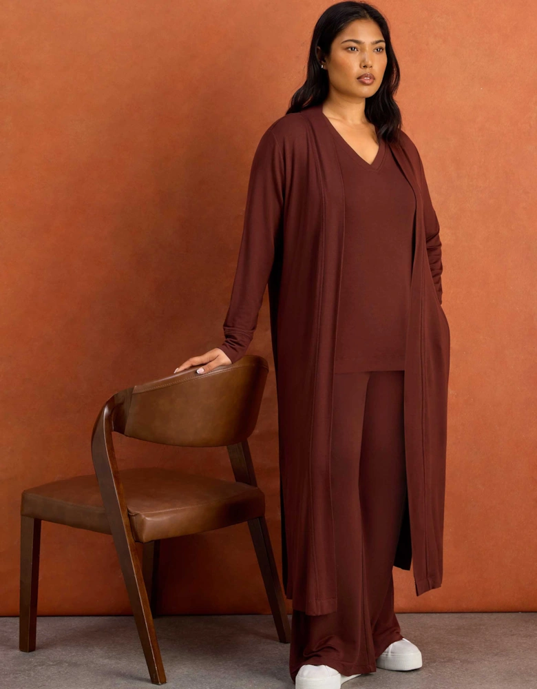 Brown Super Soft Longline Cardigan