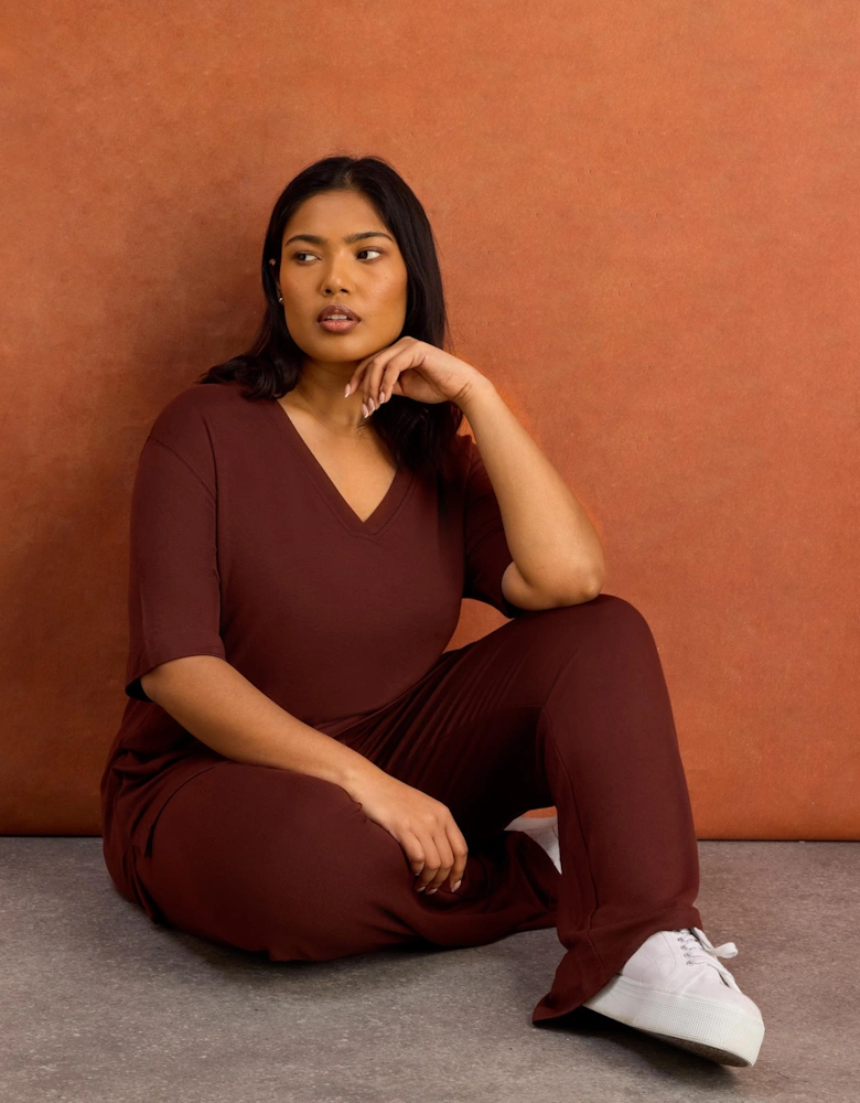 Brown Supersoft Wide Leg Trouser