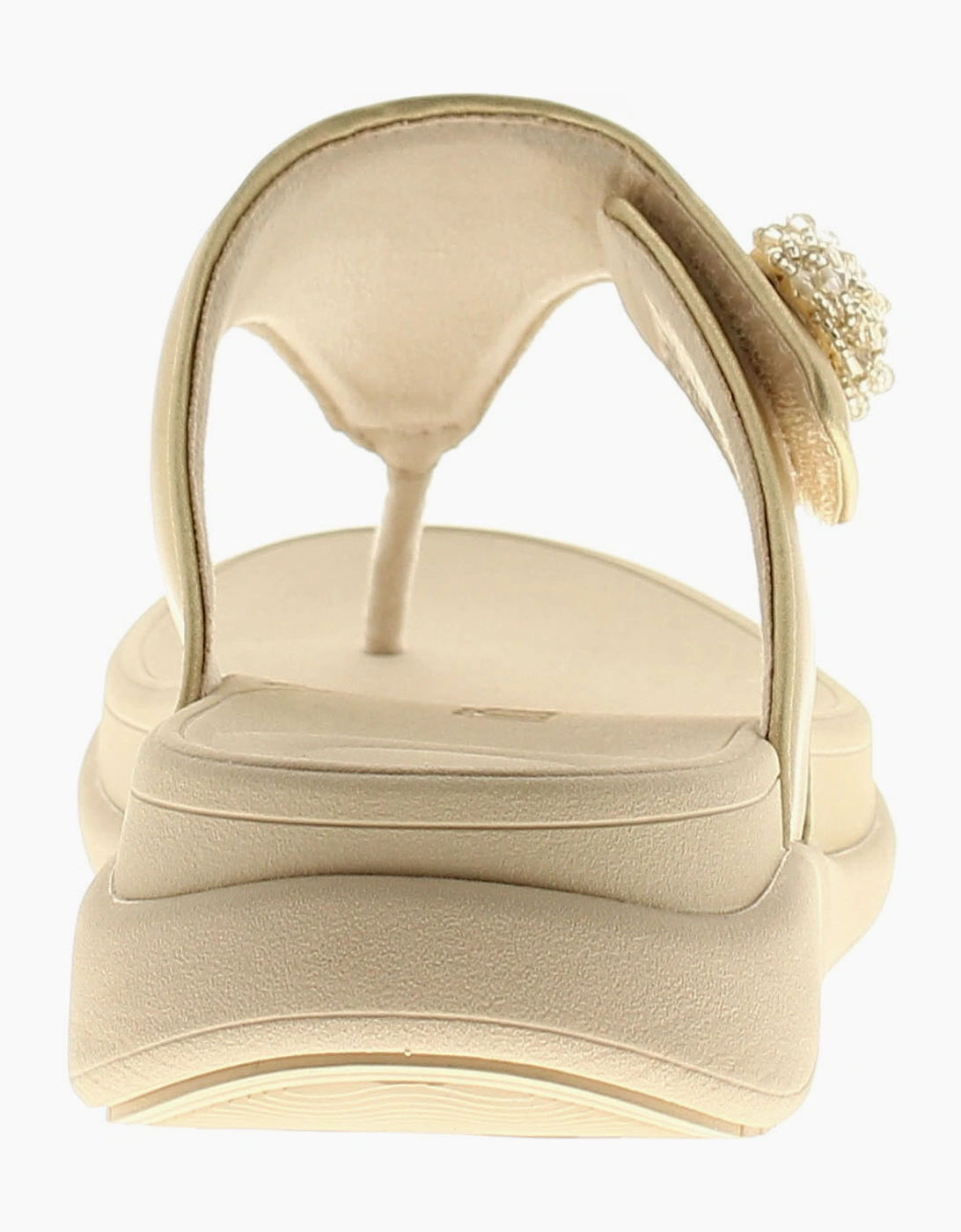 FitFlop Womens Flip Flops Mode Go Beadie Button Toe Post Slip On platino UK Size