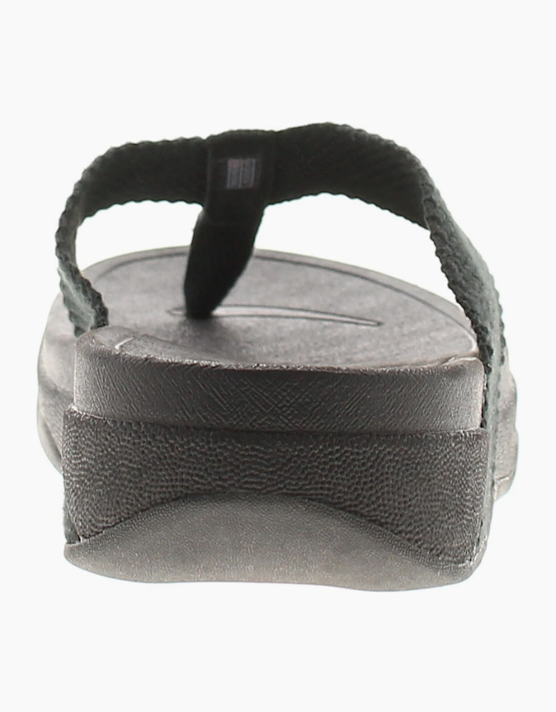 FitFlop Womens Flip Flops Surfa Slip On black UK Size