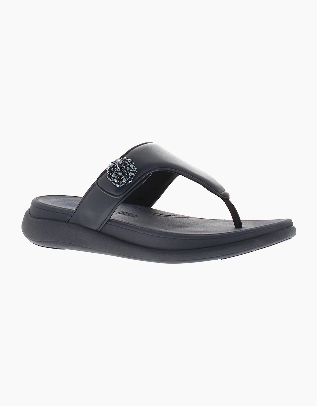 FitFlop Womens Flip Flops Mode Go Beadie Button Toe Post Slip On mindight navy U