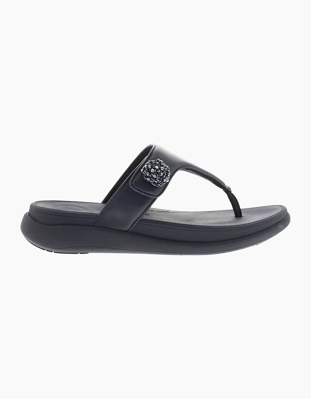 FitFlop Womens Flip Flops Mode Go Beadie Button Toe Post Slip On mindight navy U