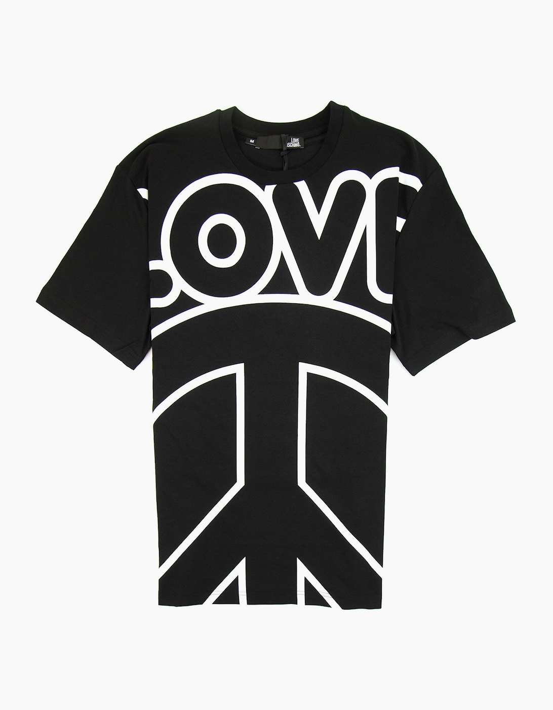Love Moschino Love Peace Cotton T-shirt Black/White