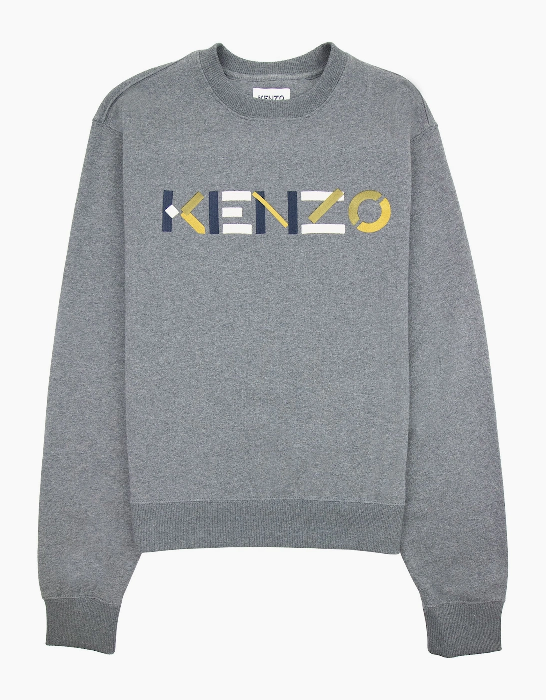 Kenzo Logo Print Crewneck Sweatshirt Dark Grey