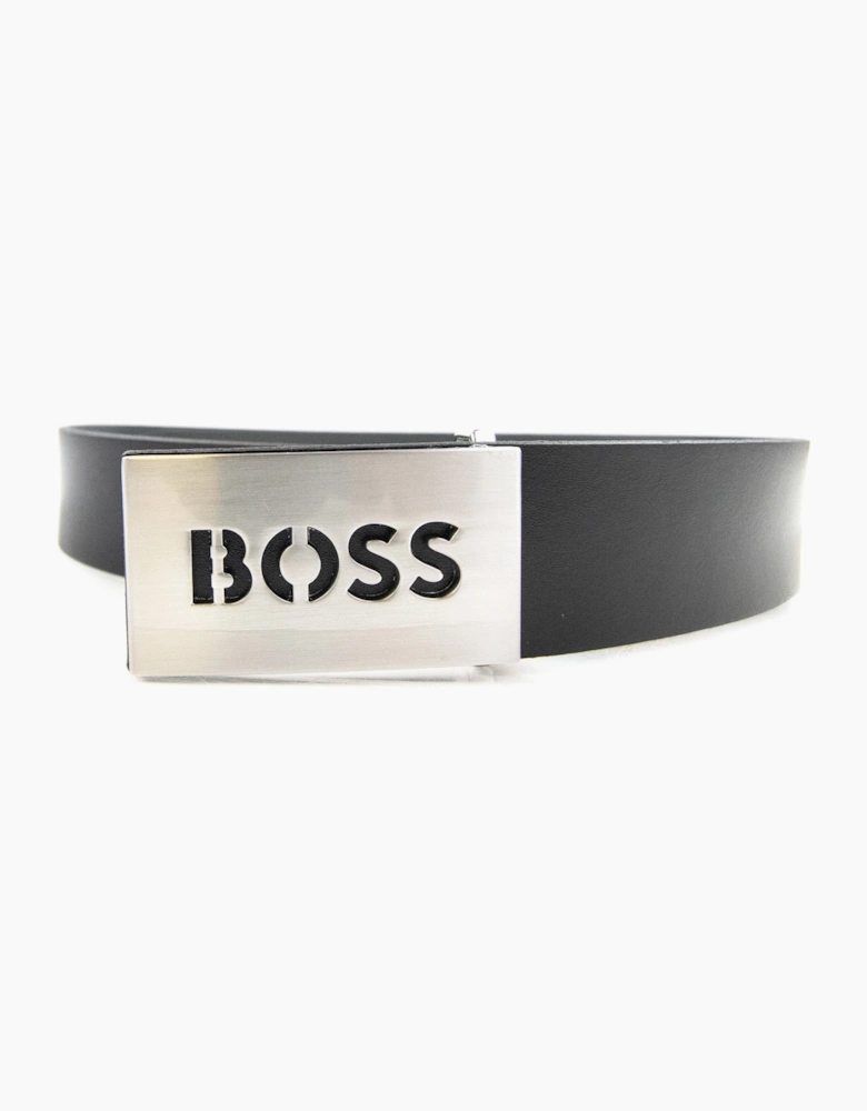 Hugo Boss Icon Cut Sz35 Buckle Belt Black 001