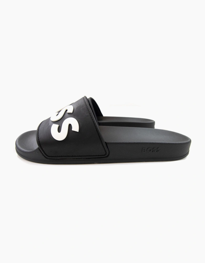 Hugo Boss Kirk Raised Contrast Logo Slider Black 001