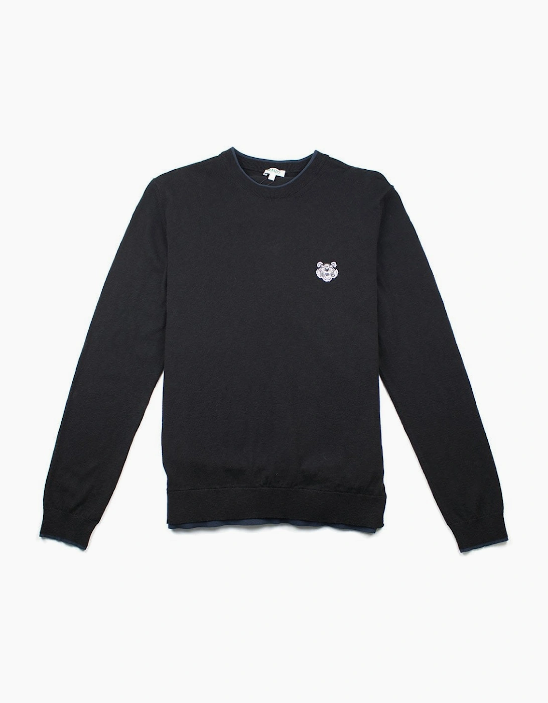 Kenzo Small Tiger Crest Knitted Jumper Black