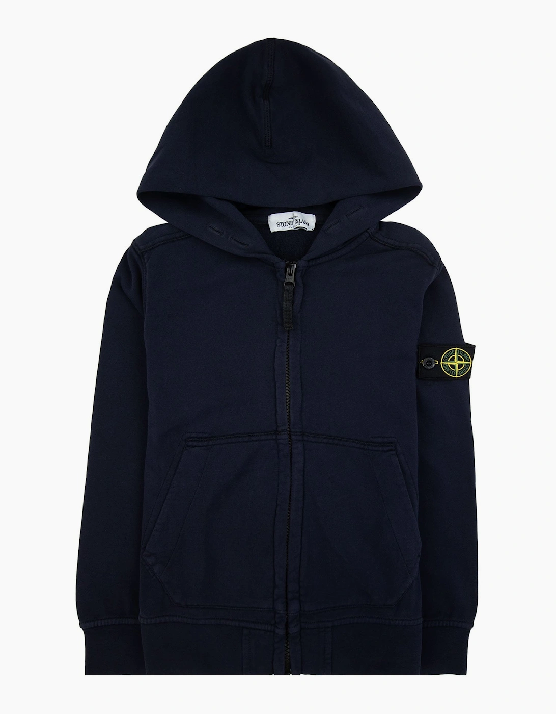Stone Island Junior Patch Logo Zip Up Hoodie Navy V0026, 5 of 4