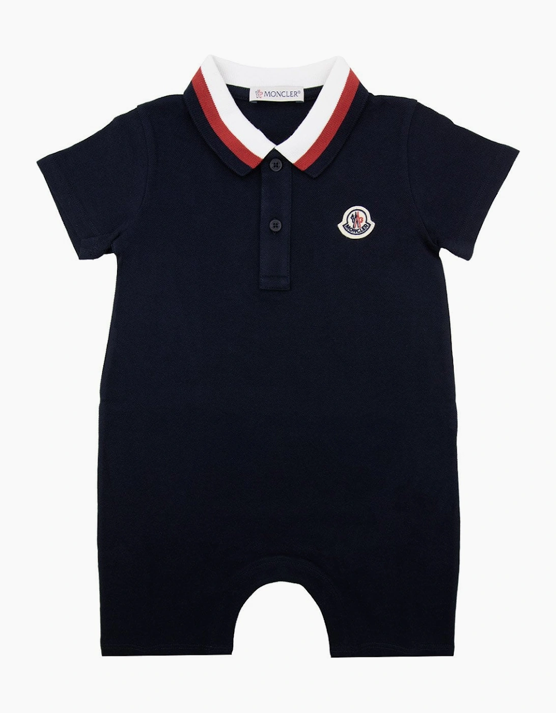 Moncler Junior Tutina Trimmed Cotton Romper Navy 776