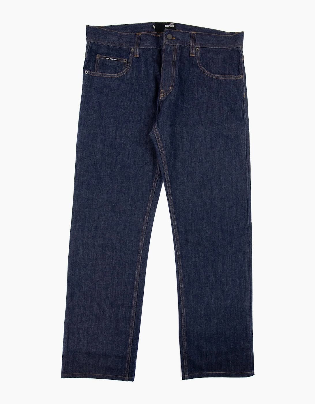 Love Moschino Printed Logo 5 Pocket Denim Jean Denim 005l