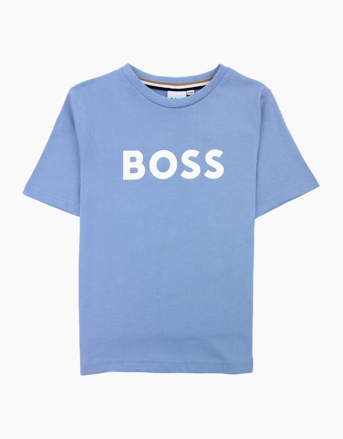 Hugo Boss Kids Logo Printed T Shirt Pale Blue 77a, 4 of 3