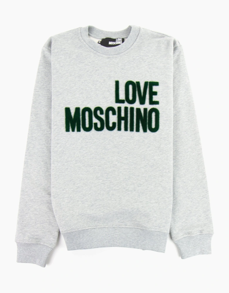 Love Moschino Grass Logo Sweatshirt Grey