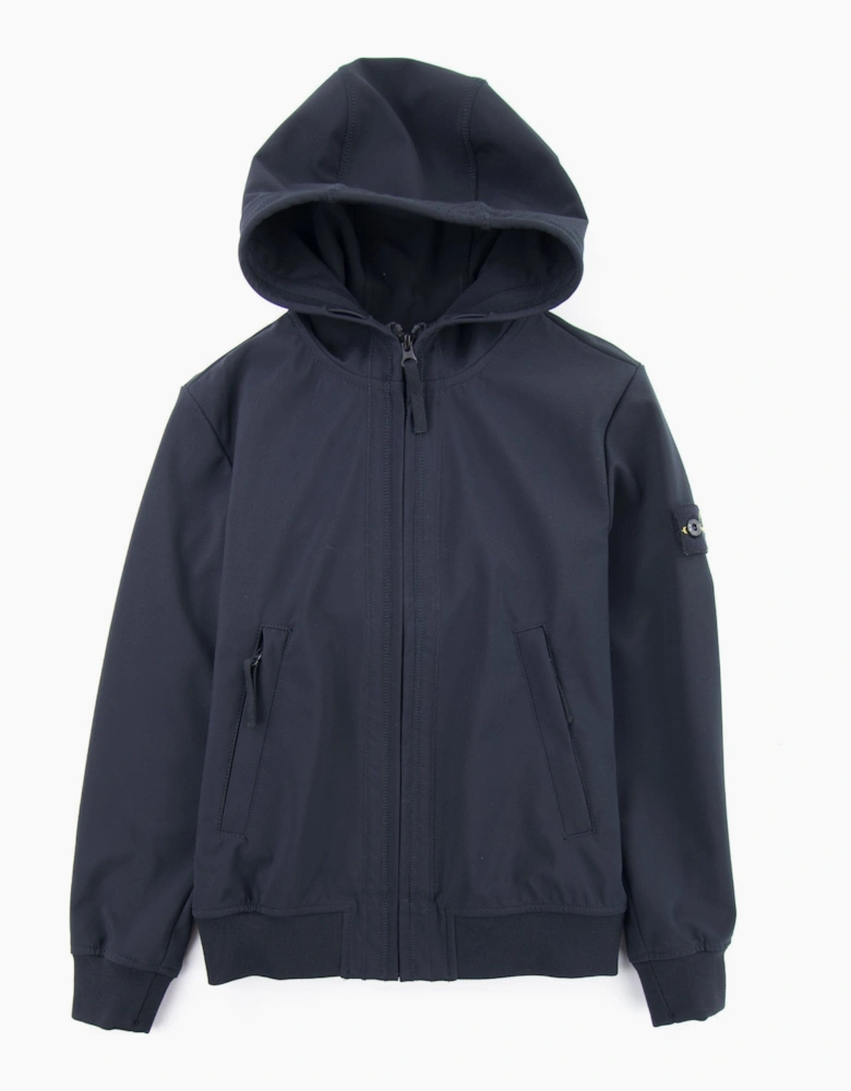 Stone Island Junior 40134 Double Stitch Soft Shell Jacket Black V0029