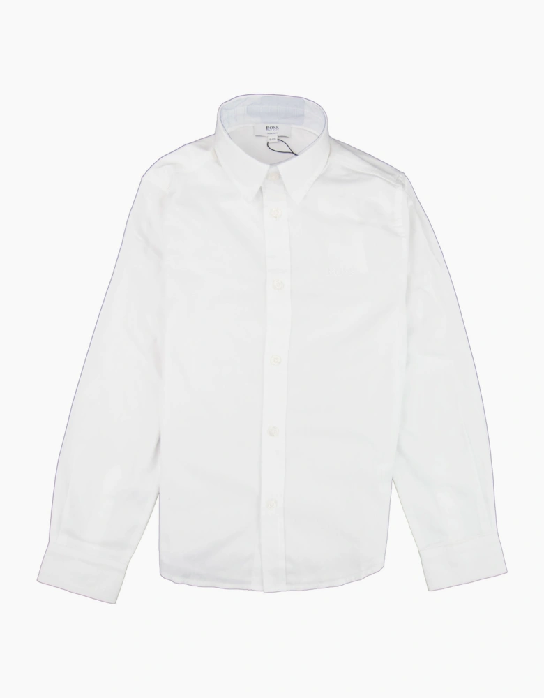 Hugo Boss Kids Long Sleeve Shirt White