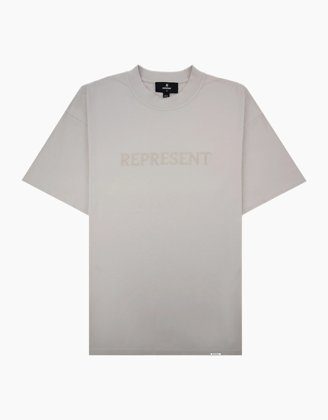 Represent Embroidered Serif Logo T Shirt Concrete 25