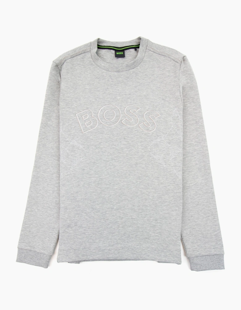 Hugo Boss Salbo Iconic Curved Logo Sweatshirt Grey 059