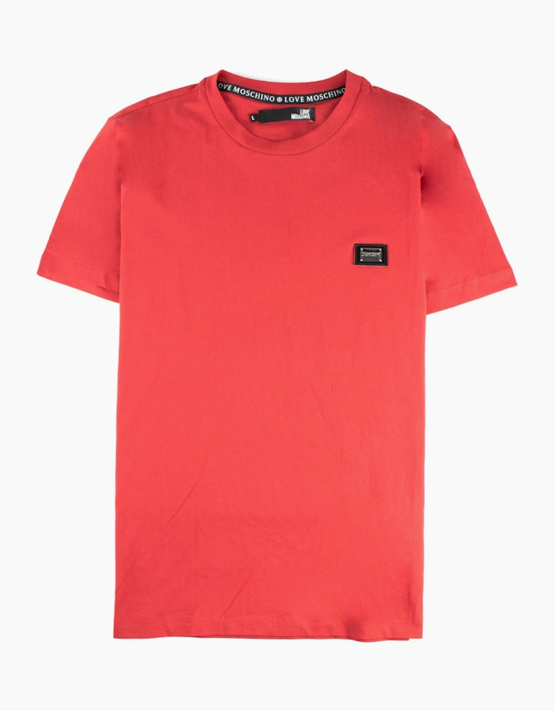 Love Moschino Metal Logo Jursey T Shirt Red