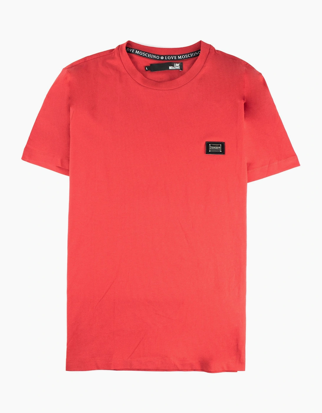 Love Moschino Metal Logo Jursey T Shirt Red