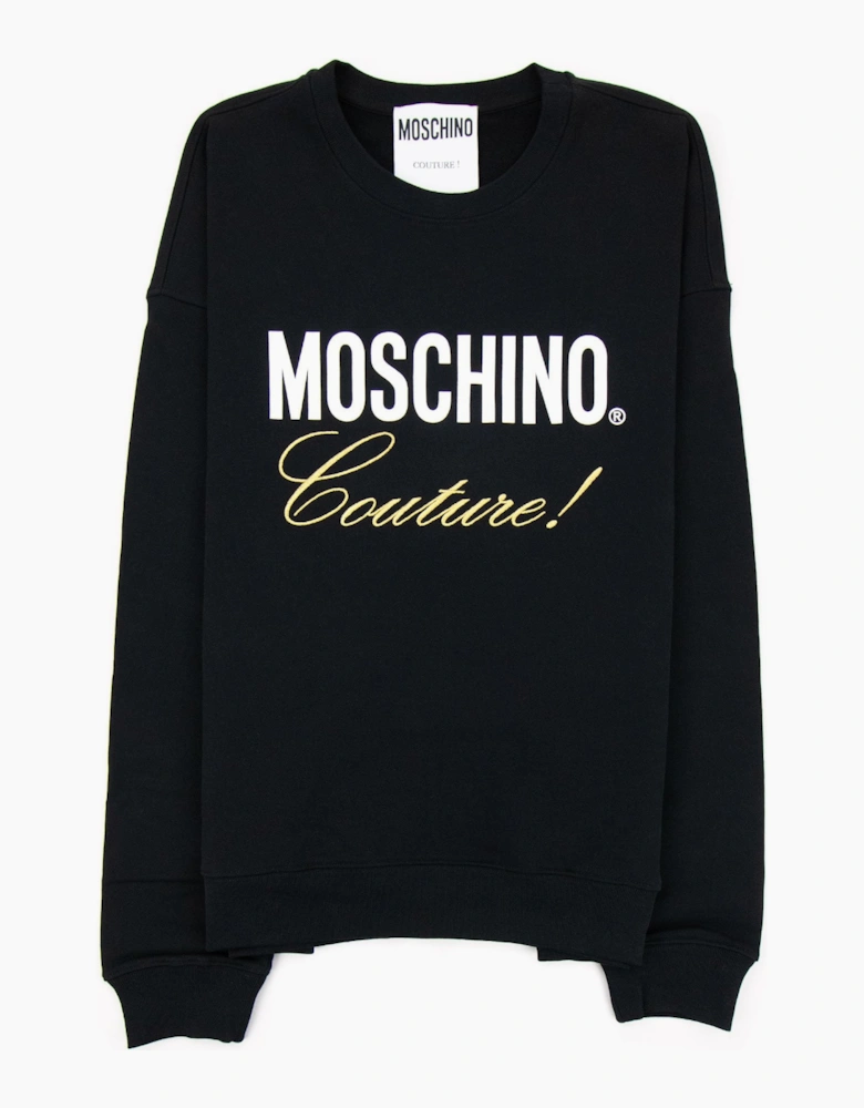 Moschino Couture Script Print Logo Jumper Black