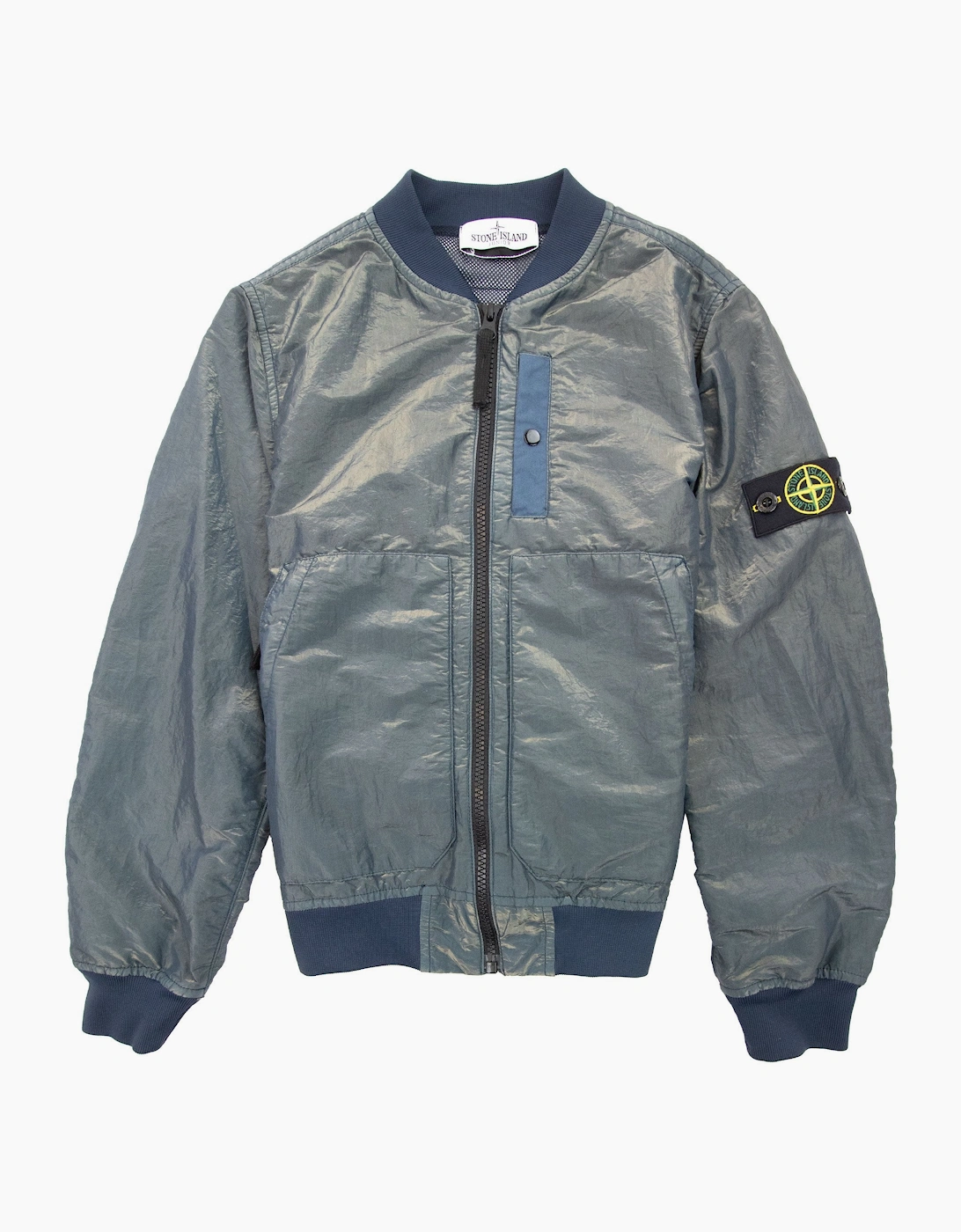 Stone Island Junior 40737 Iridescent Effect Bomber Jacket Green V2063, 5 of 4