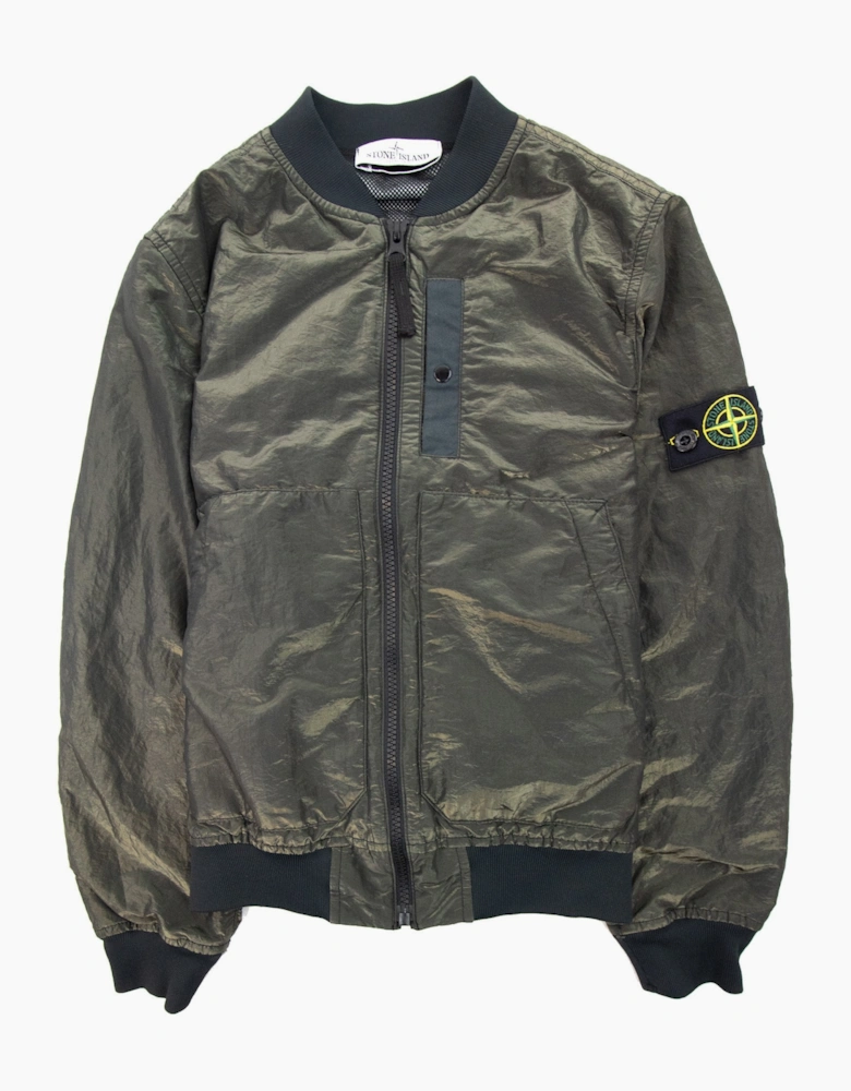 Stone Island Junior 40737 Iridescent Effect Bomber Jacket Khaki V2029