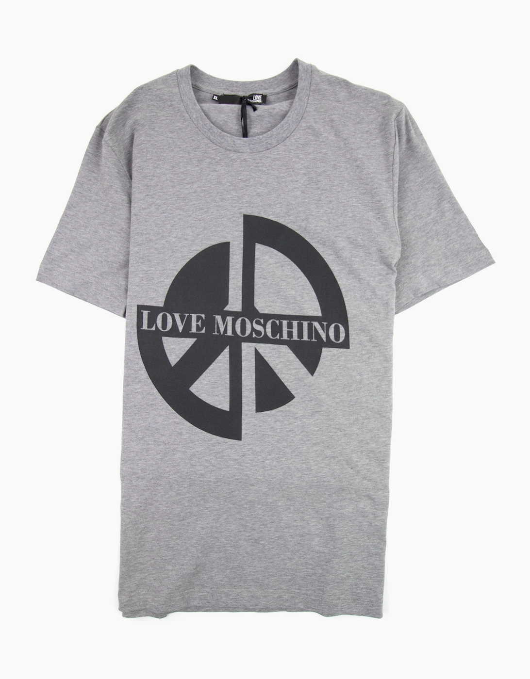 Love Moschino Printed Peace Sign T-Shirt Grey B733
