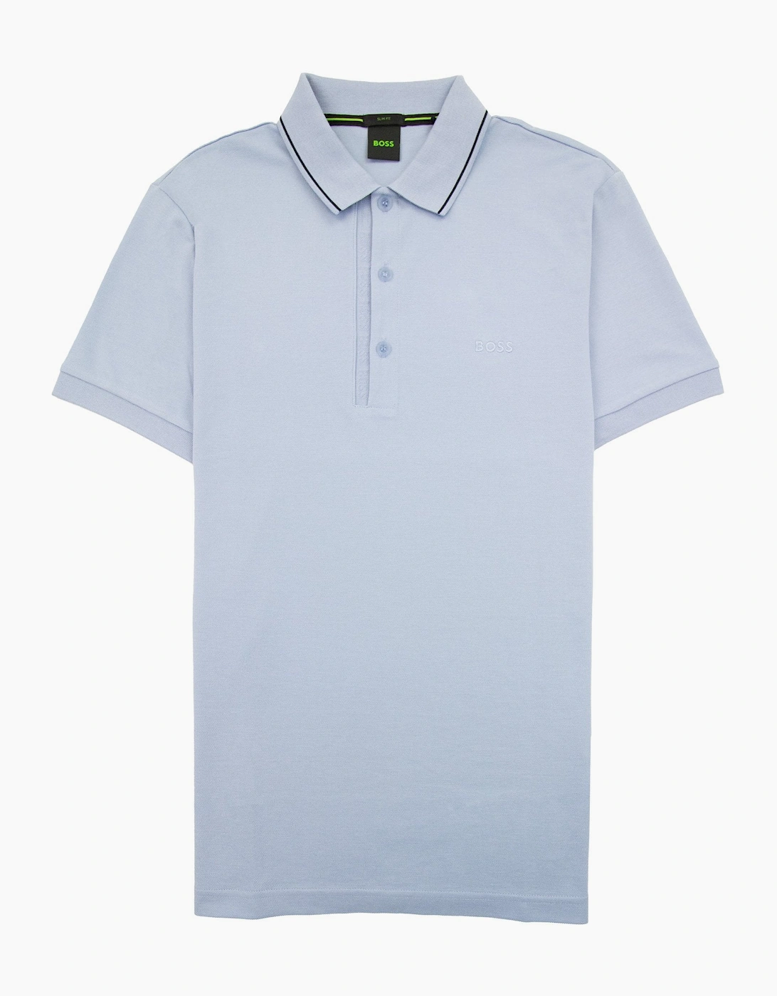 Hugo Boss Paule 4 Slim Fit Branded Placket Polo Light Blue 498