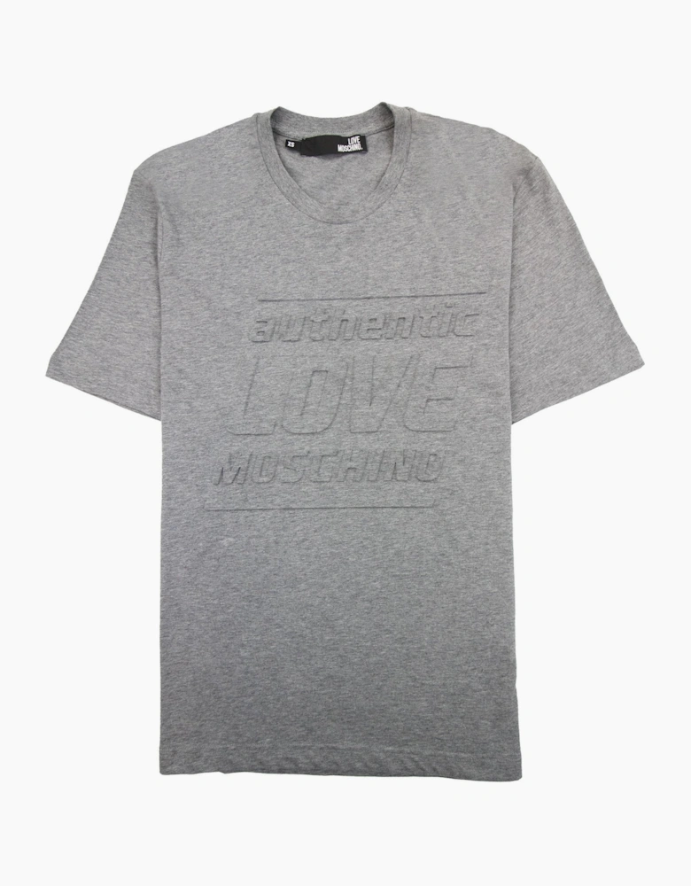 Love Moschino Authentic 3d Print T Shirt Grey MX1