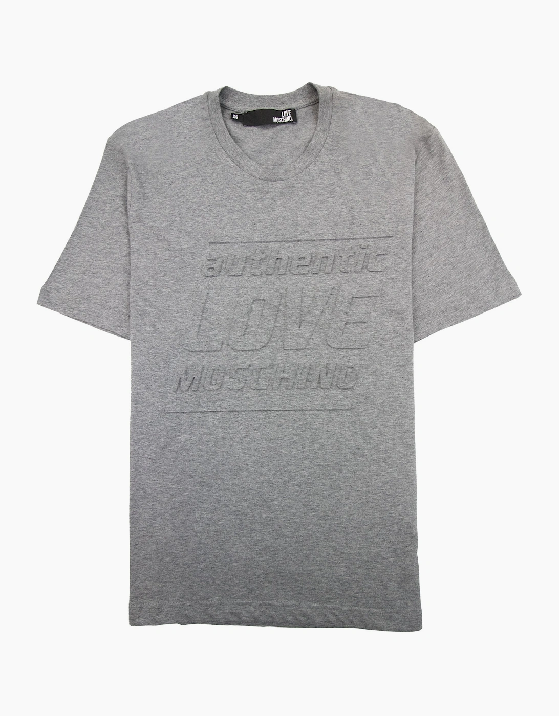 Love Moschino Authentic 3d Print T Shirt Grey MX1