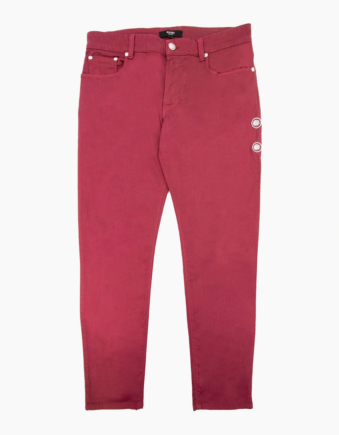 versace versus Rosso Five Pocket Jeans Burgundy