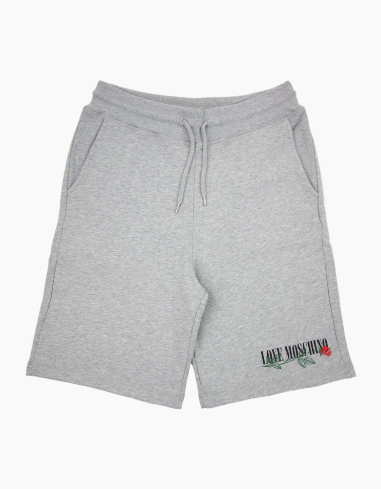Love Moschino Rose Logo Shorts Grey