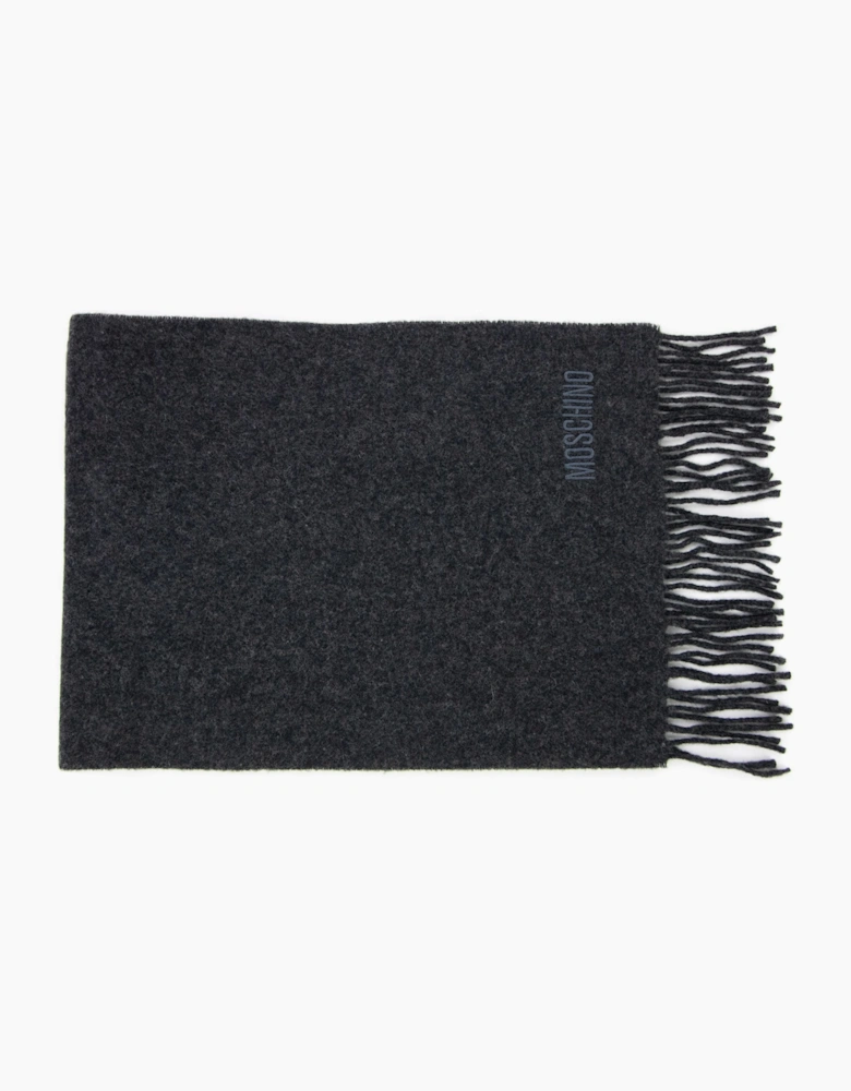 Love Moschino Sciarpa Knitted Logo Scarf Dark Grey